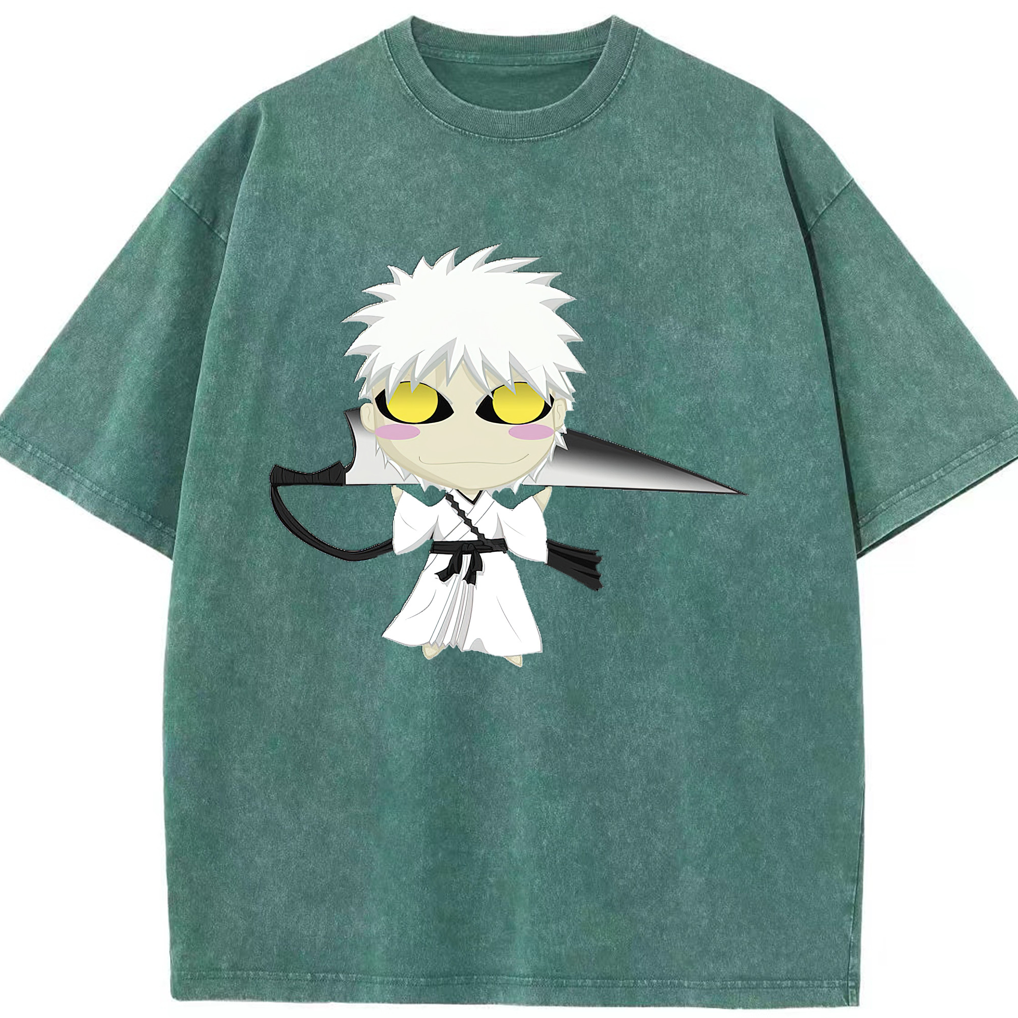 （画像用） ブリーチ 黒崎一護（くろさき いちご）BLEACH Kurosaki Ichigo 綿100% ヴィンテージ風 半袖Tシャツ（フロントプリント）
